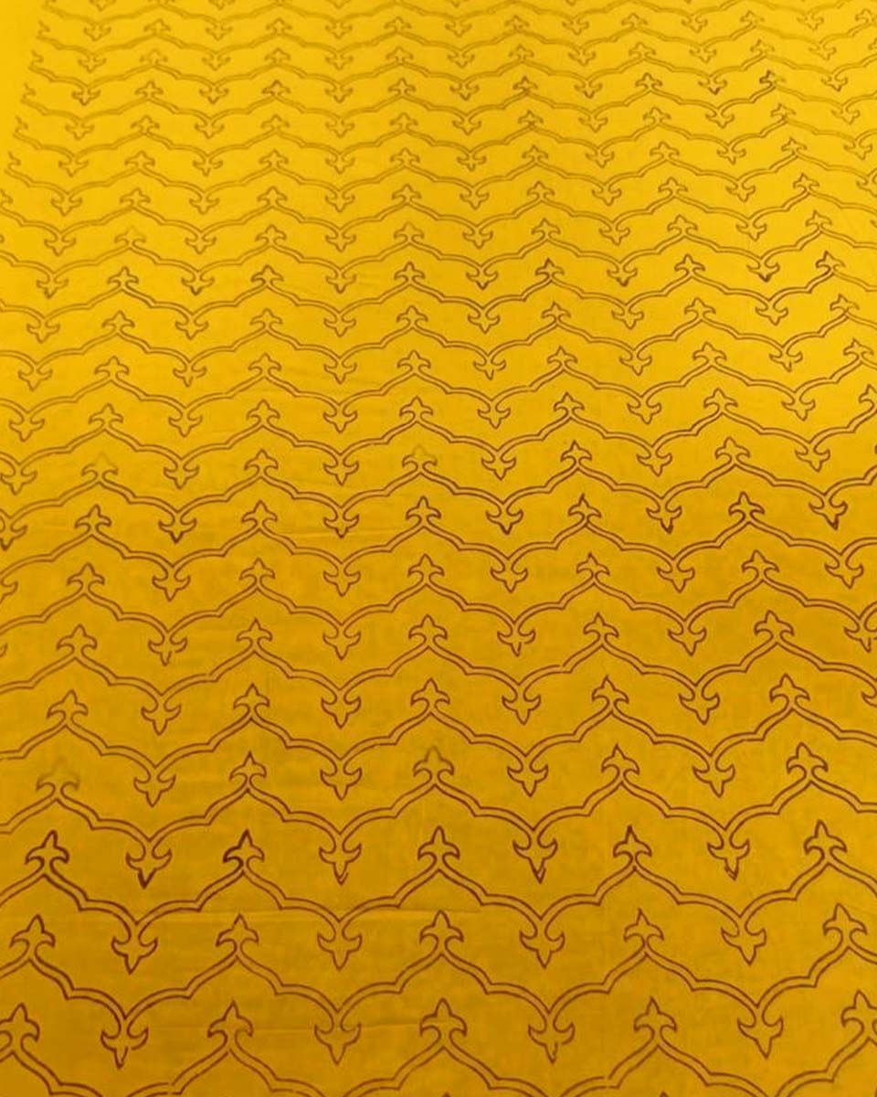 Amaira Yellow Hand Block Printed Dress-MYA