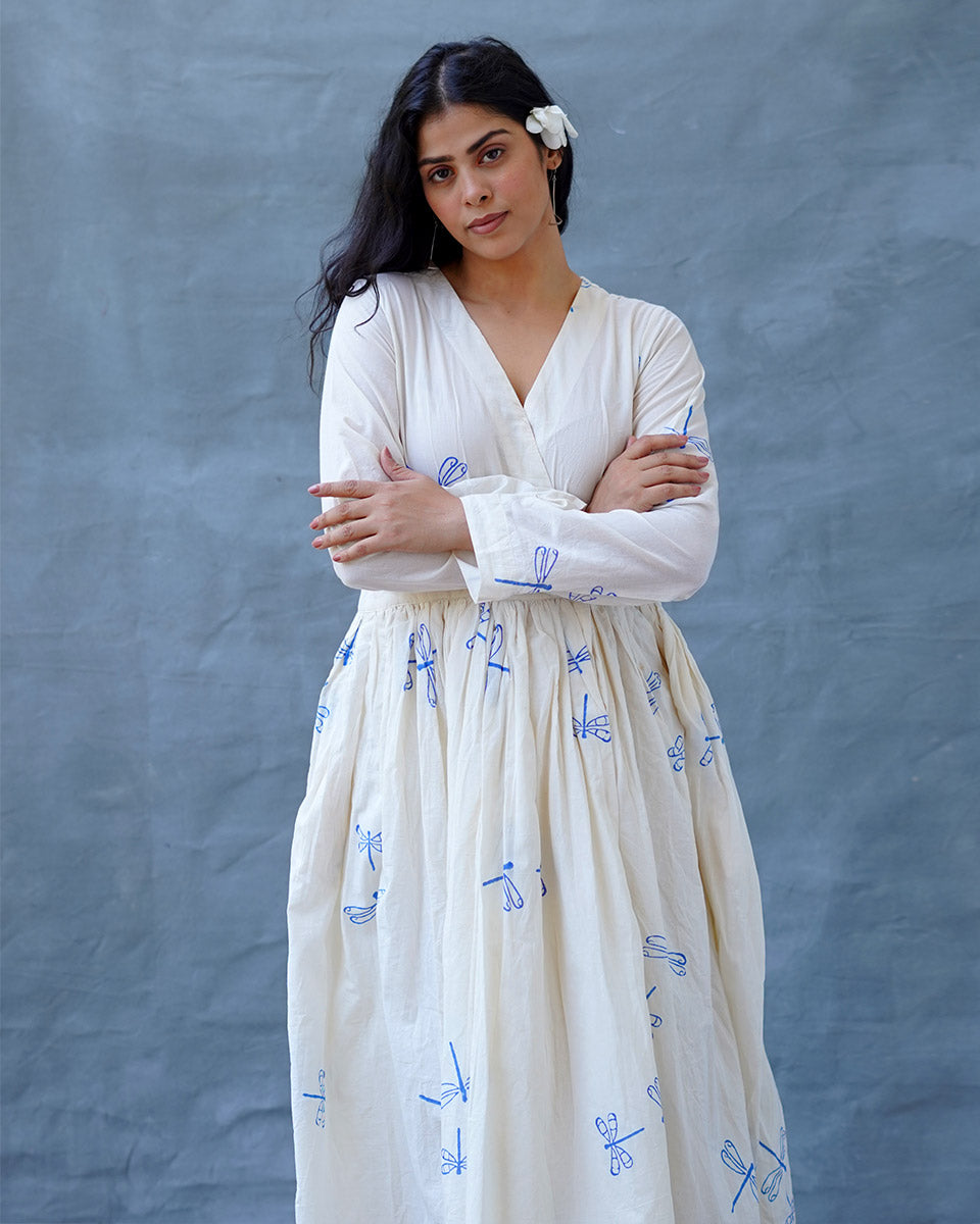 Soleil Blockprinted Cotton Dress - BGVL