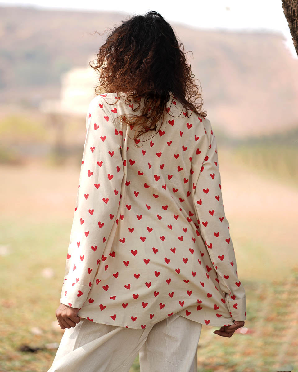 Dil Ibadat Handblock Printed Cotton Top