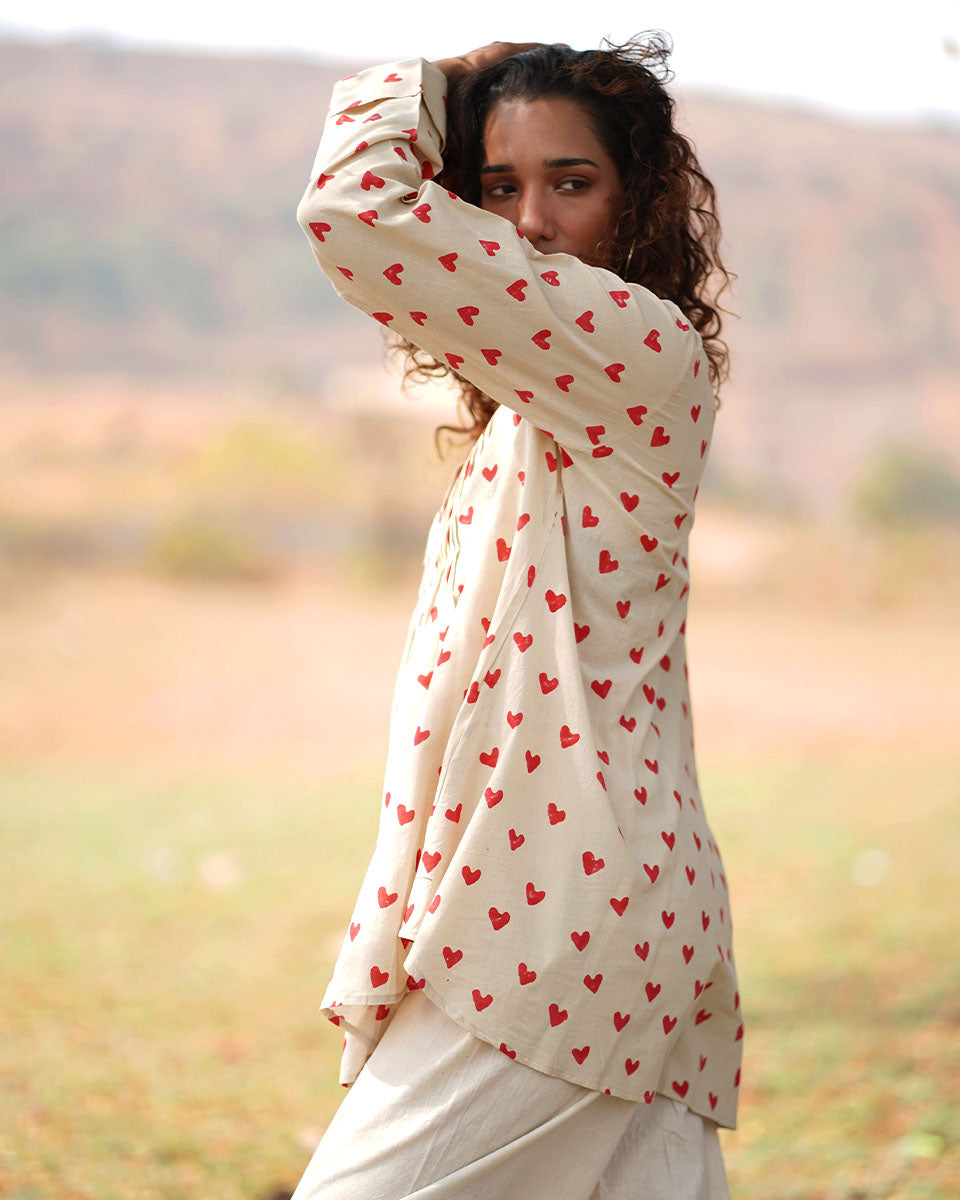 Dil Ibadat Handblock Printed Cotton Top