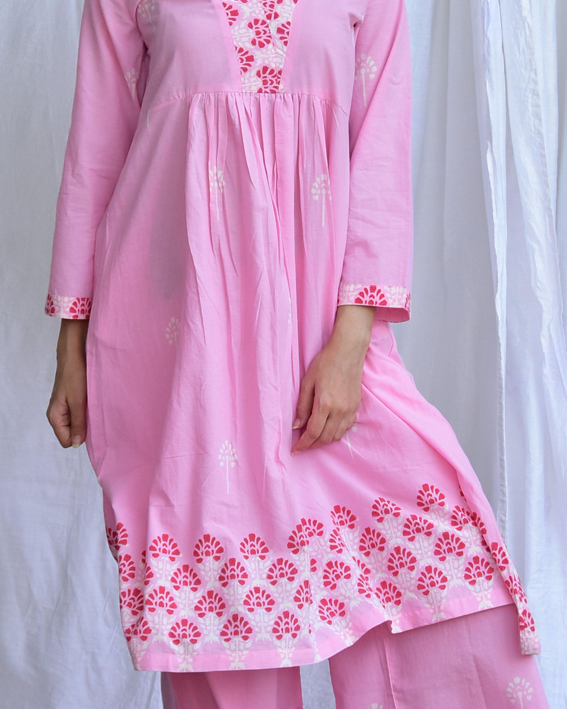 Mausam- E - Bahar Handblockprinted Cotton Kurta Set Of 2-Sor