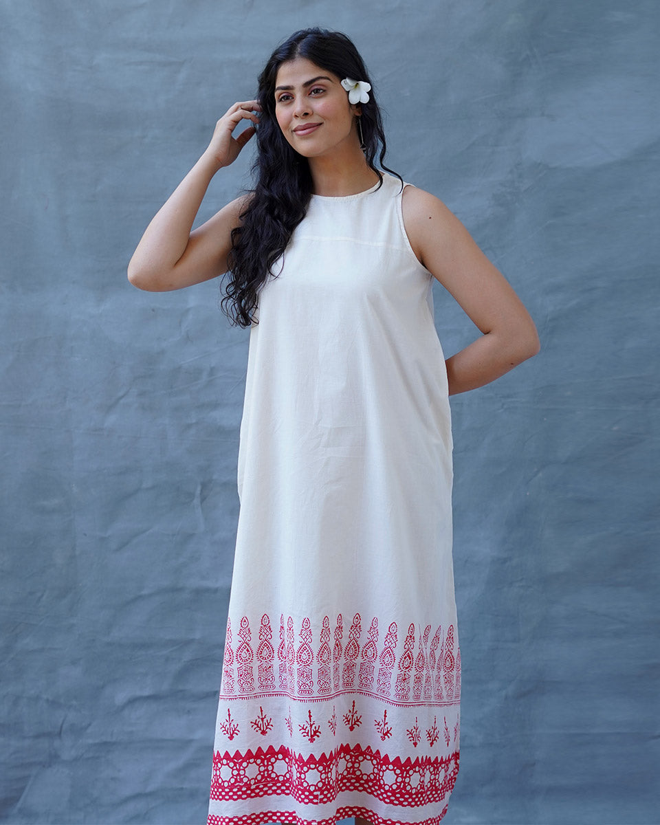 Faryat Block printed Cotton Dress - BGVL