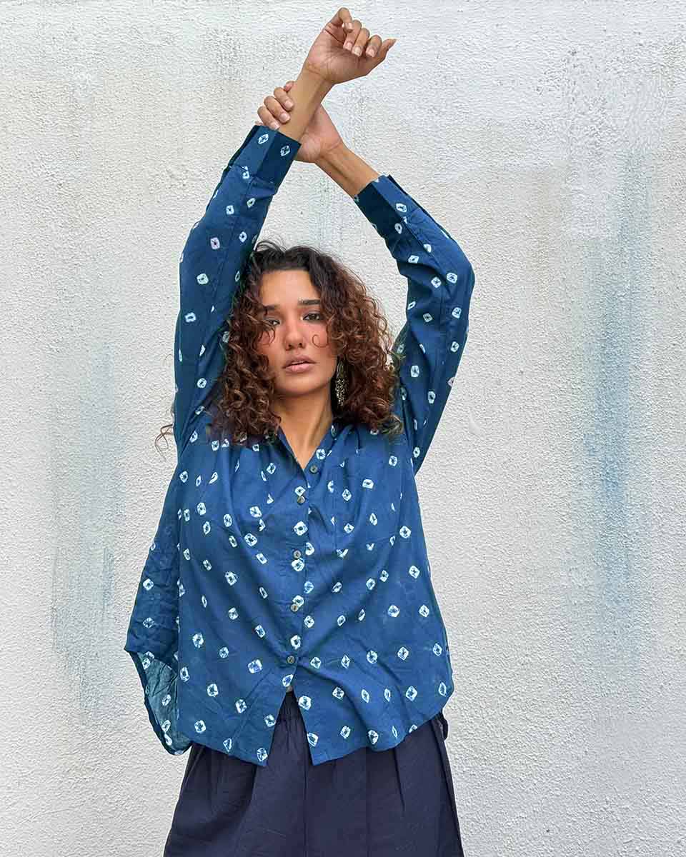 Bard of Blue Bandhej Cotton Shirt