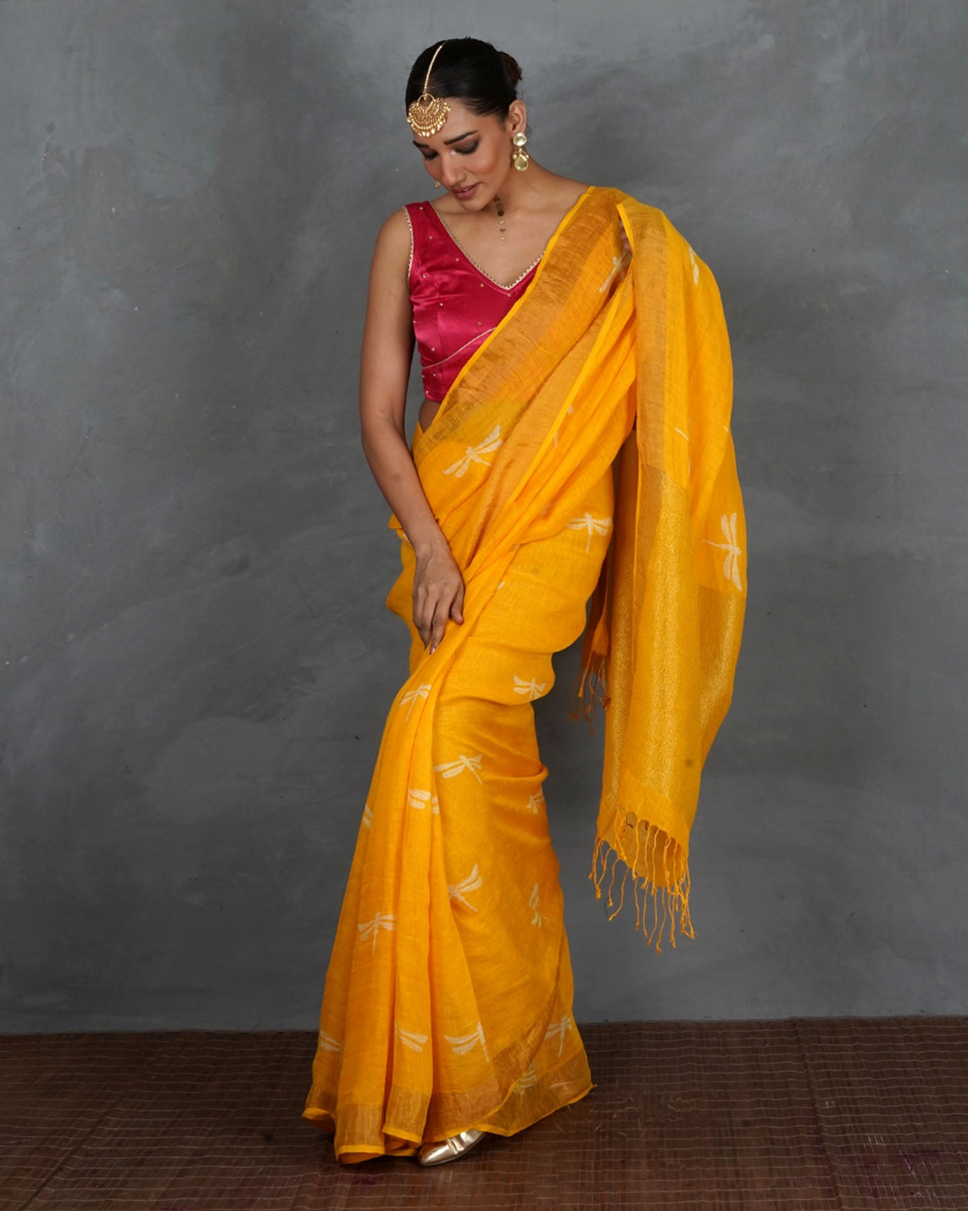 Vasudha Pink Mashru Silk Blouse - TARA