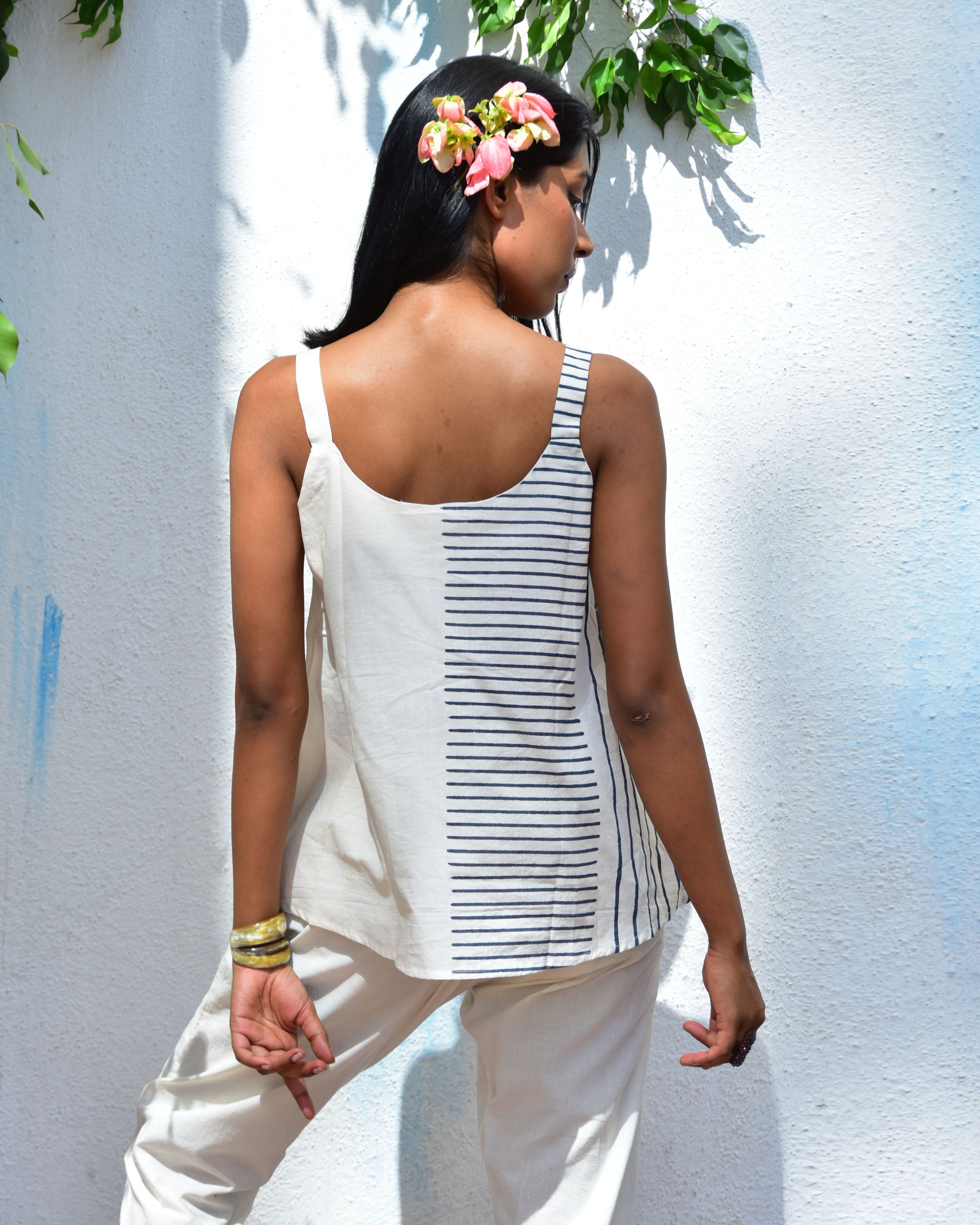 Moonbeam Handblockprinted Cotton Top - Vnmn