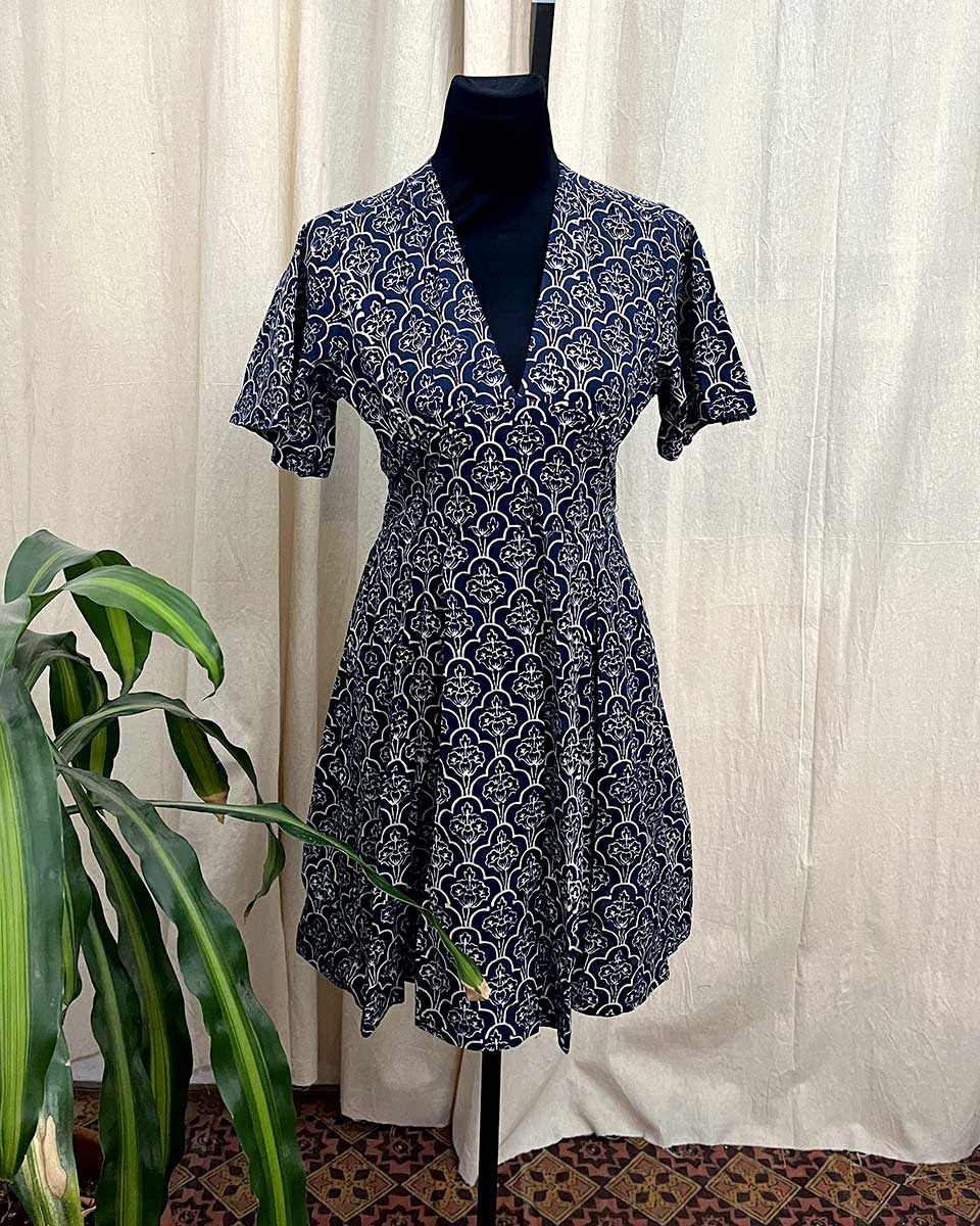NeelChitra cotton hand block printed dress - LD