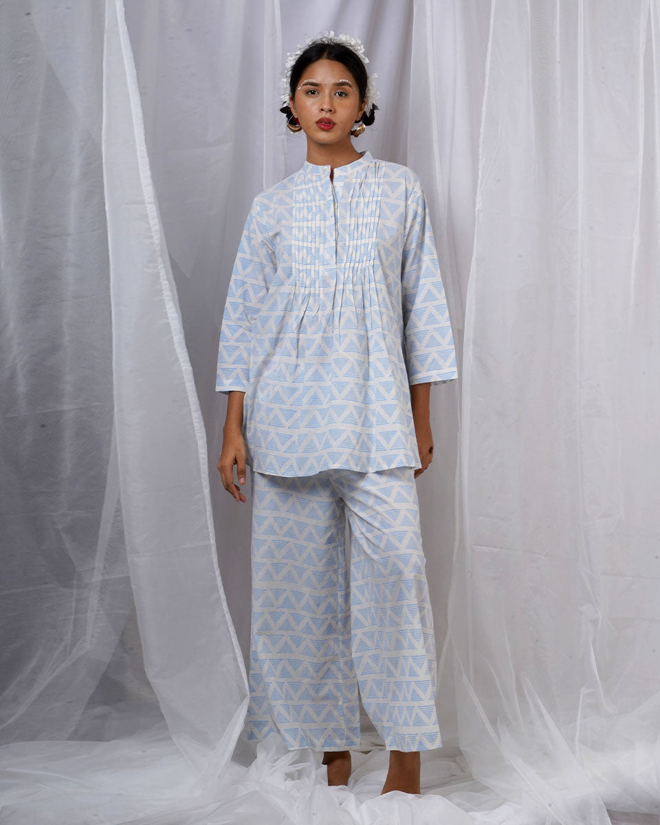 Kuhu Ivory Hand Block Printed Top-BAD