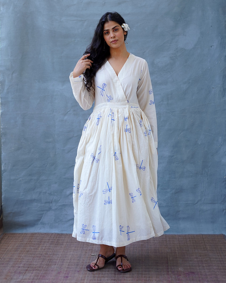 Soleil Blockprinted Cotton Dress - BGVL