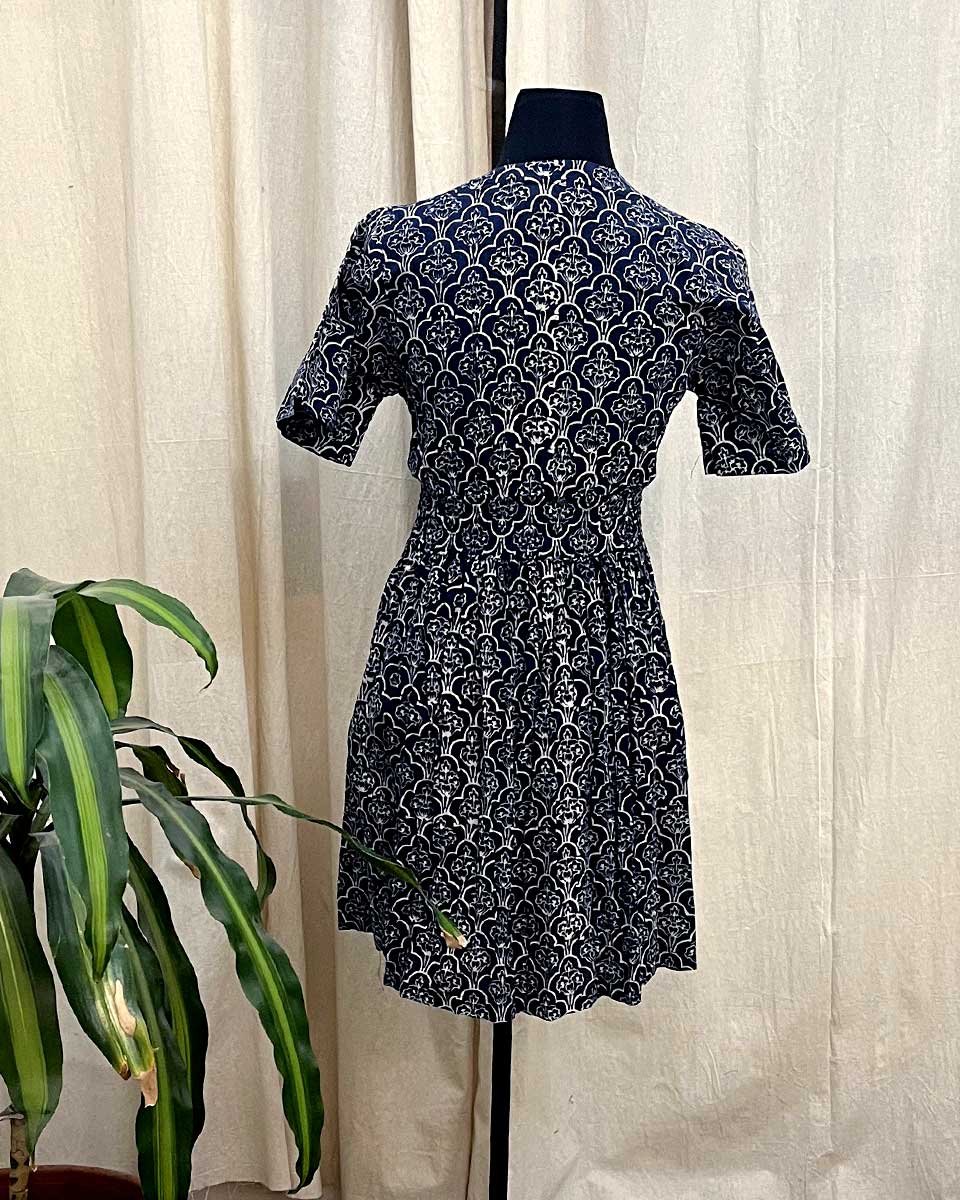 NeelChitra cotton hand block printed dress - LD