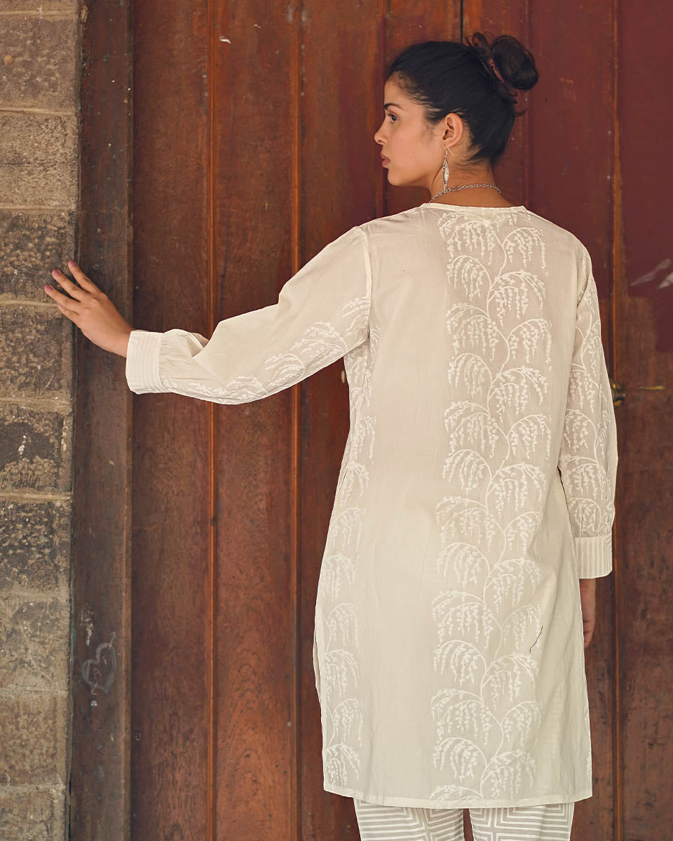 Kurta | Kurti | Kurti neck design | Cotton Kurti White | Summer | Chidiyaa