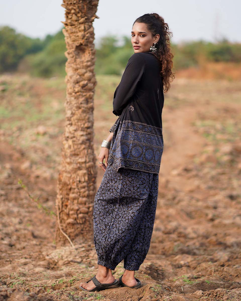 Casa Blanca Lily Blockprinted Cotton Top-WWB