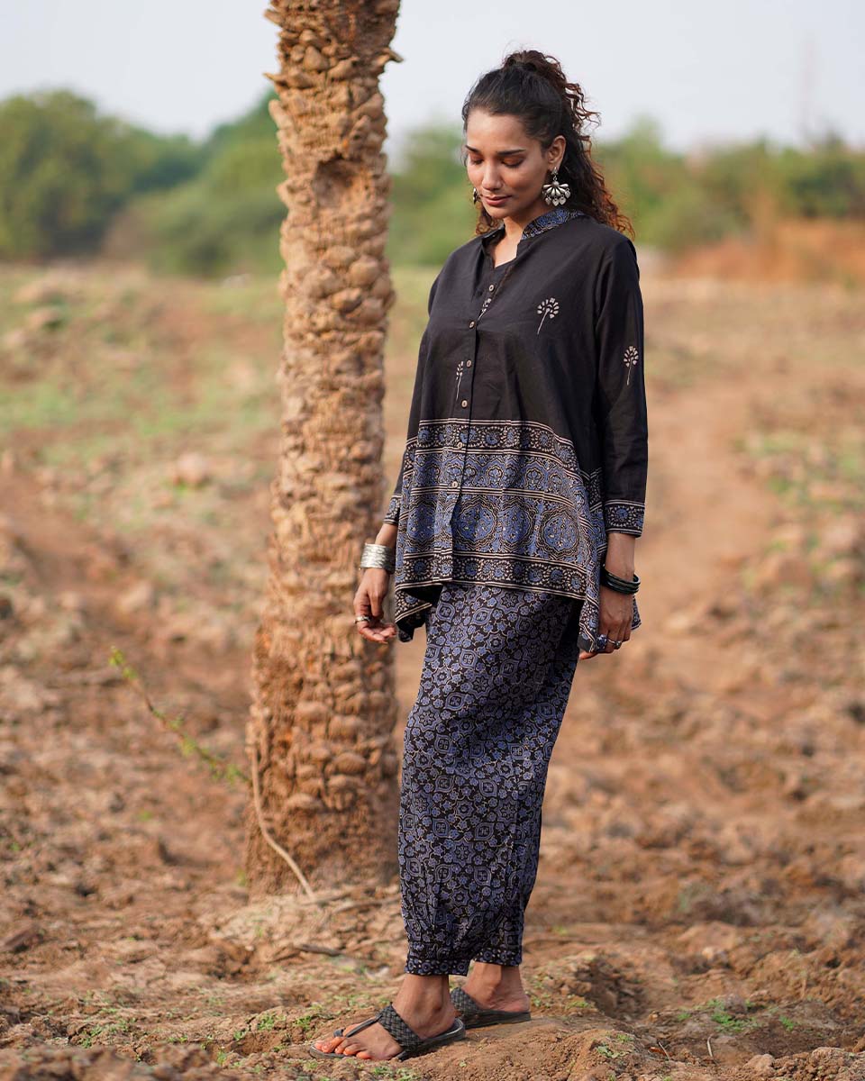 Casa Blanca Lily Blockprinted Cotton Top-WWB