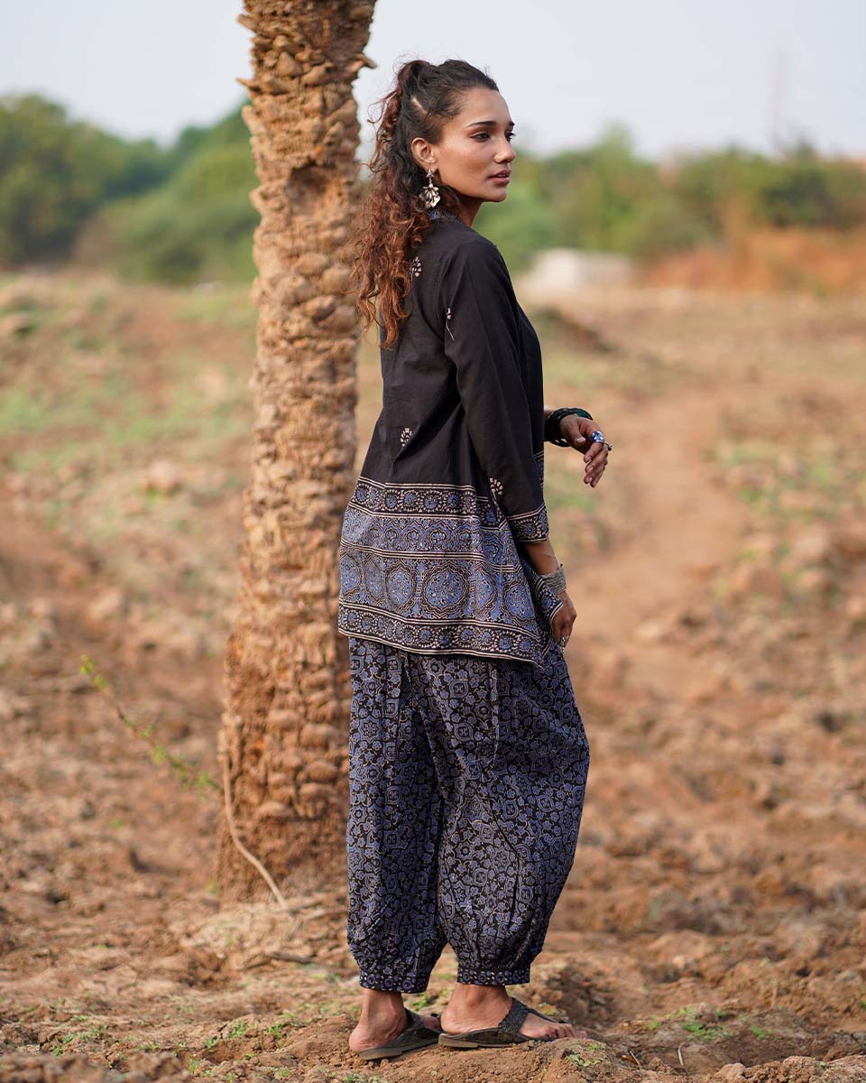 Casa Blanca Lily Blockprinted Cotton Top-WWB