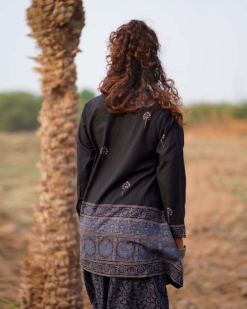 Casa Blanca Lily Blockprinted Cotton Top-WWB