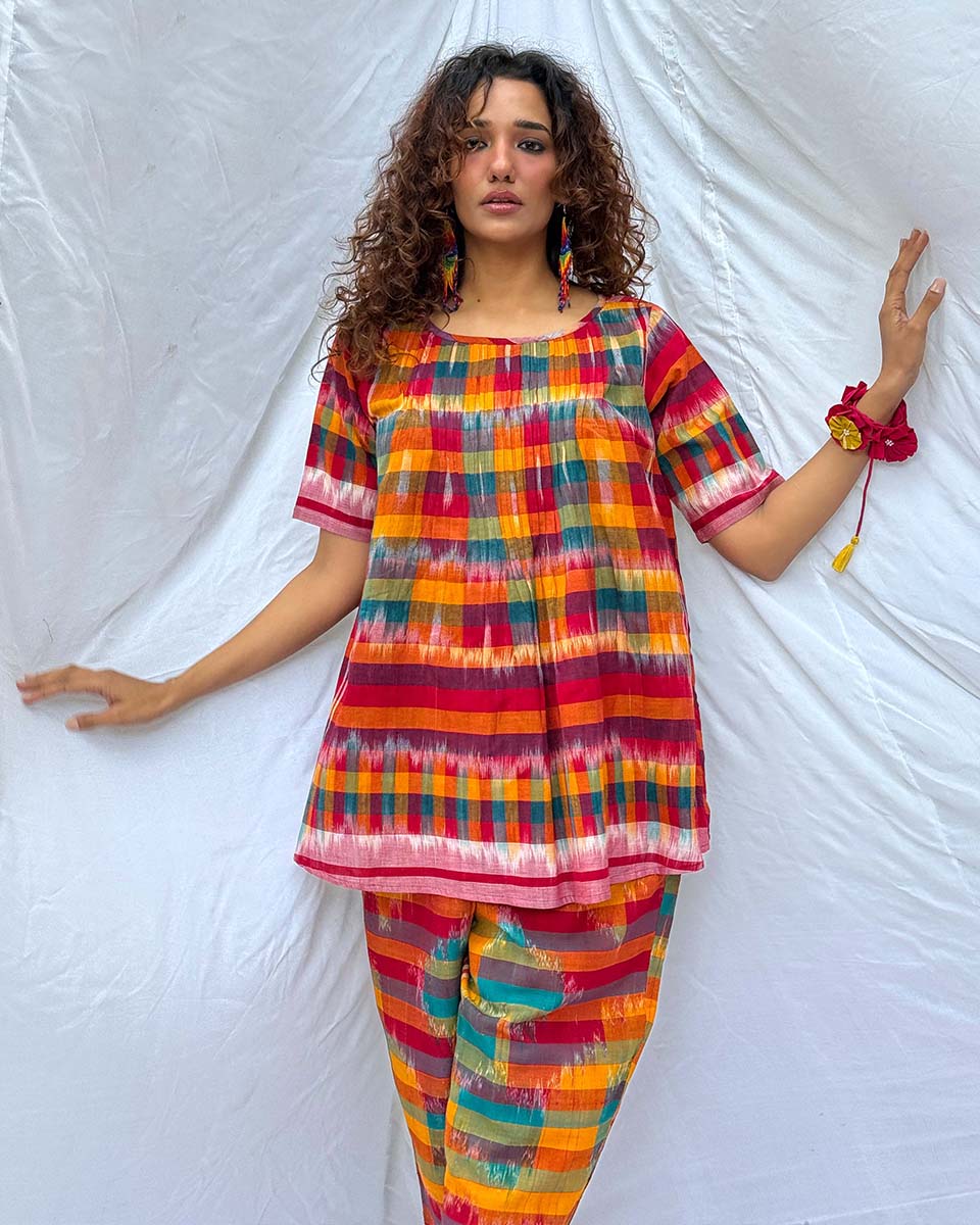 Saanjh Gamcha Cotton Top - GMC