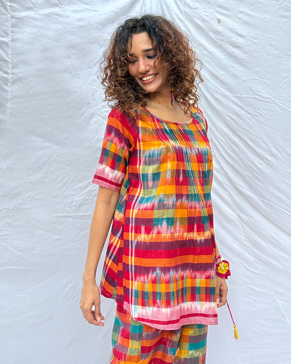 Saanjh Gamcha Cotton Top - GMC