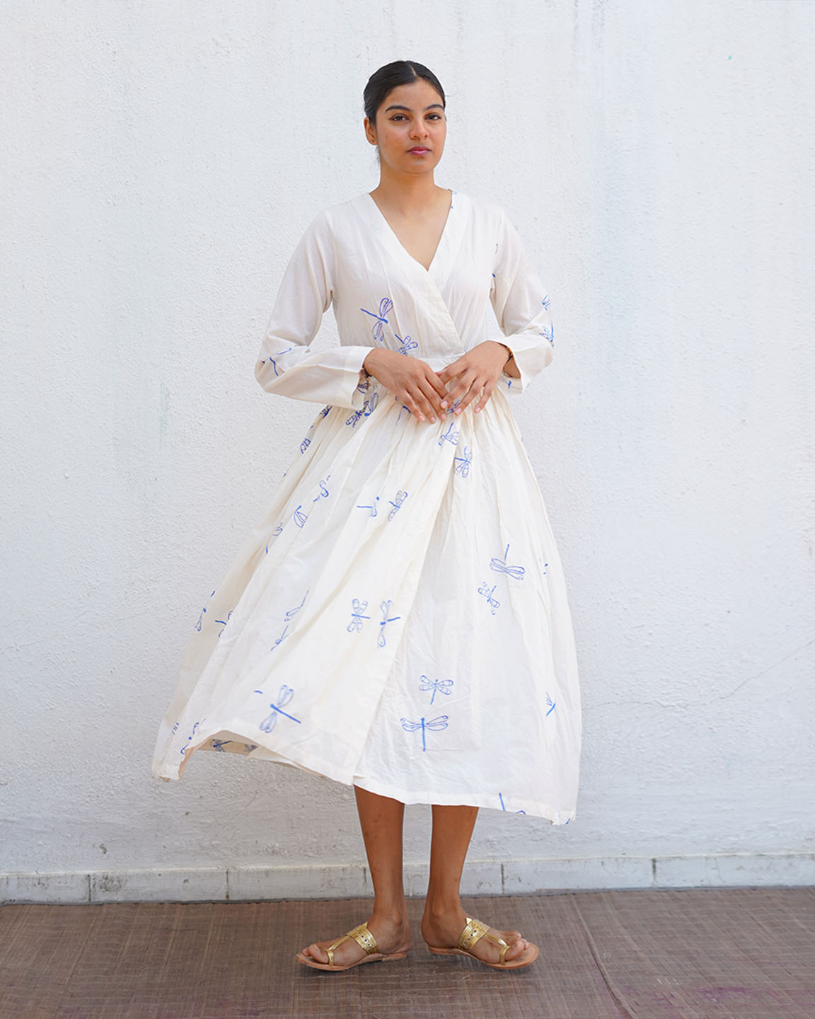 Soleil Blockprinted Cotton Dress - BGVL