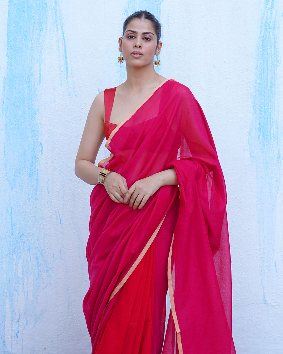Aphrodite Pink Handwoven Cotton Saree - NTC
