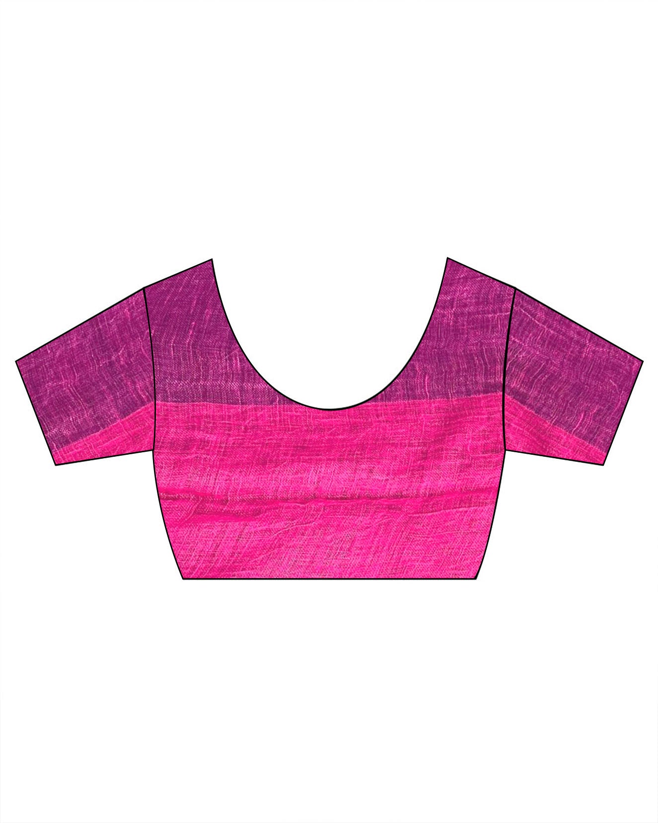 Samira Magneta Handwoven Linen Saree - TARA