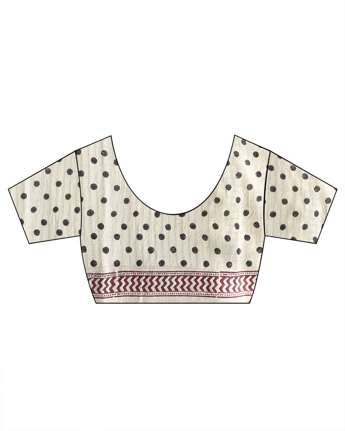 Lehraata Sa Ivory Hand Block Printed Cotton Saree - WW