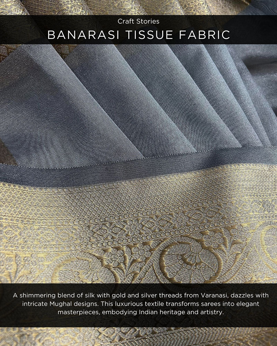 Zaurnain Tissue Saree - Nargiz