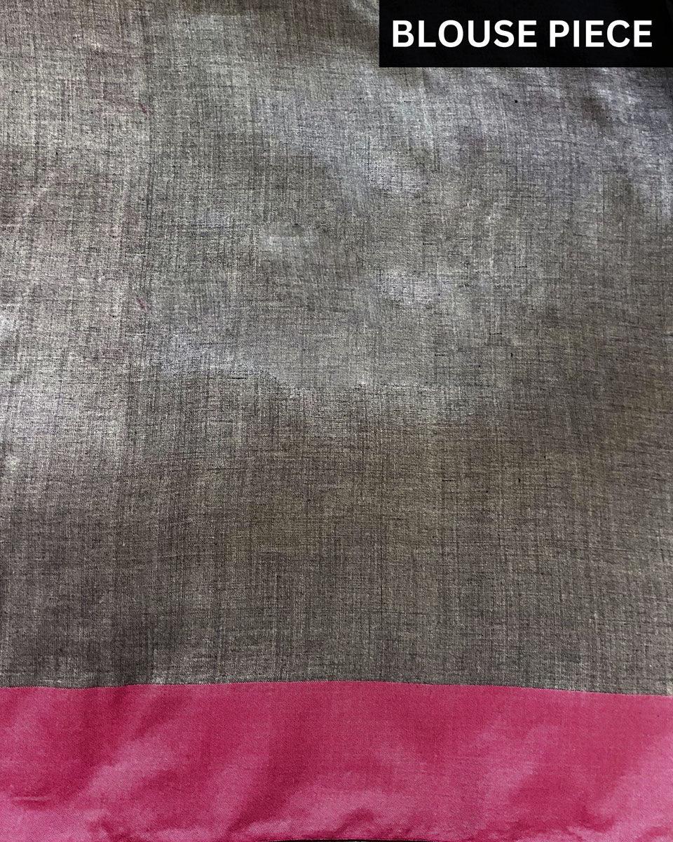 Iqraar Handwoven Pure Cotton Viscose Saree - Holi