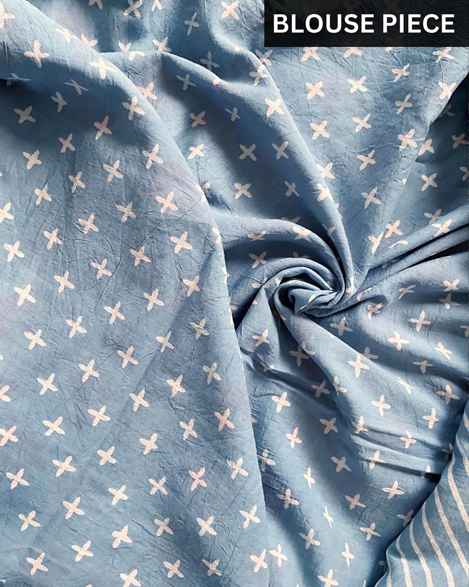 Saree blouse design | Cotton blouse blue | Chidiyaa