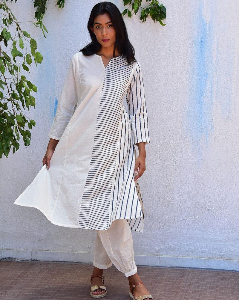 Vanilla Sky Handblockprinted Cotton Kurta Set - Vnmn