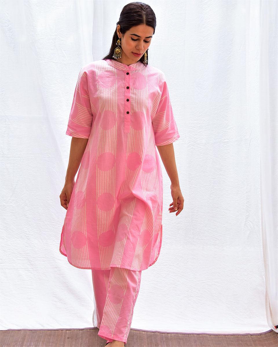 Gulistan Handblockprinted Cotton Kurta Set Of 2-Sor