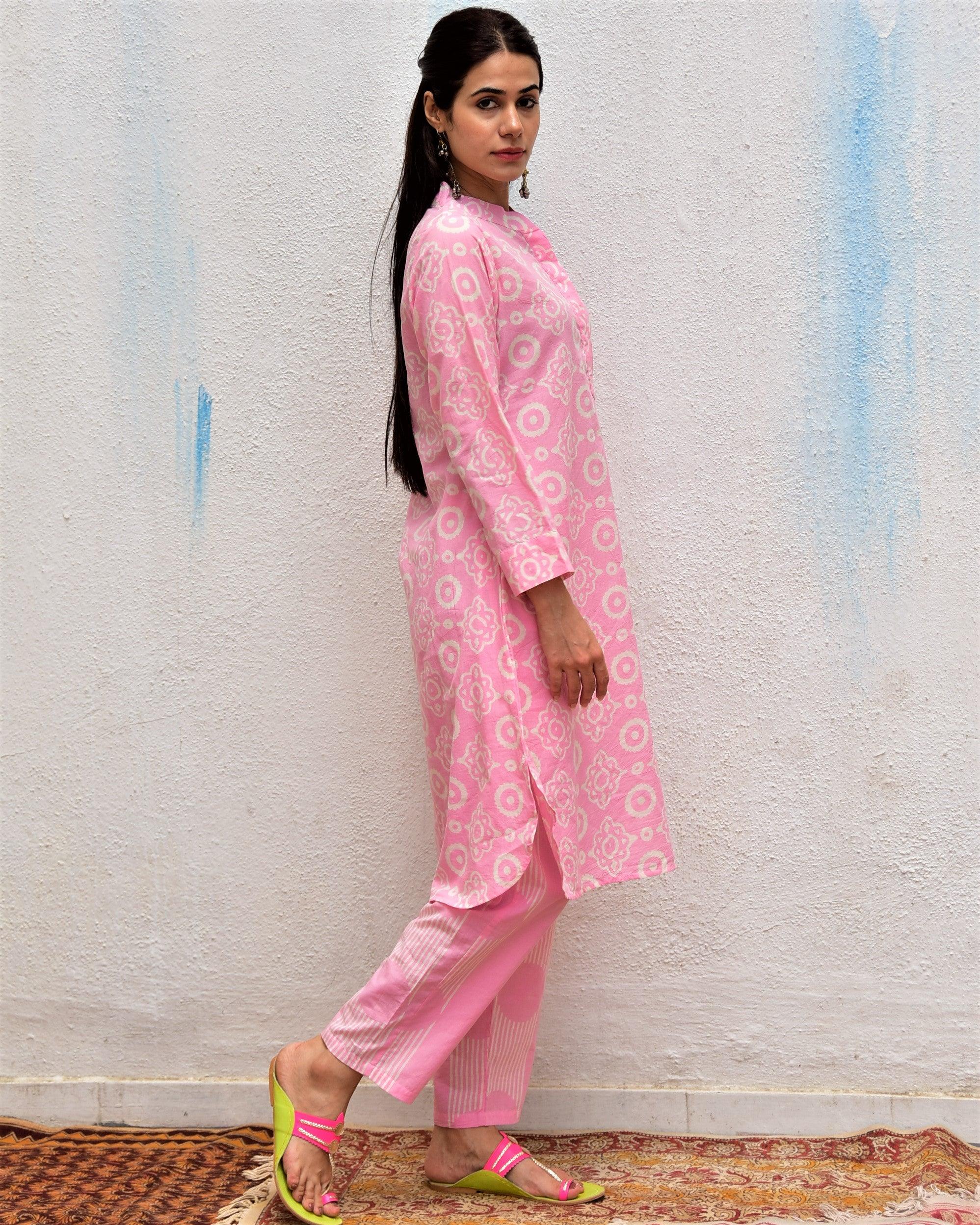 Nazneen Handblockprinted Cotton Kurta Set Of 2-Sor