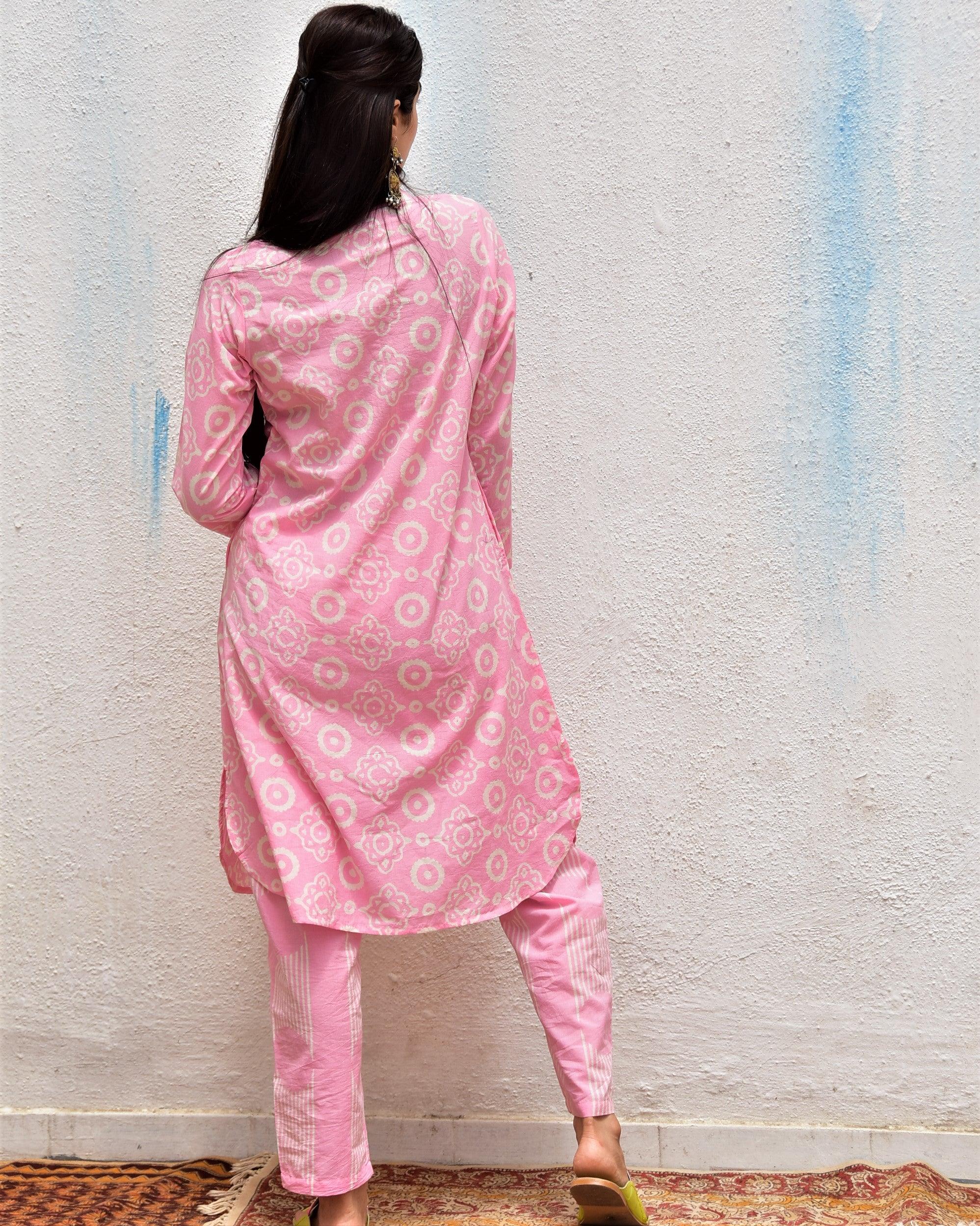 Nazneen Handblockprinted Cotton Kurta Set Of 2-Sor