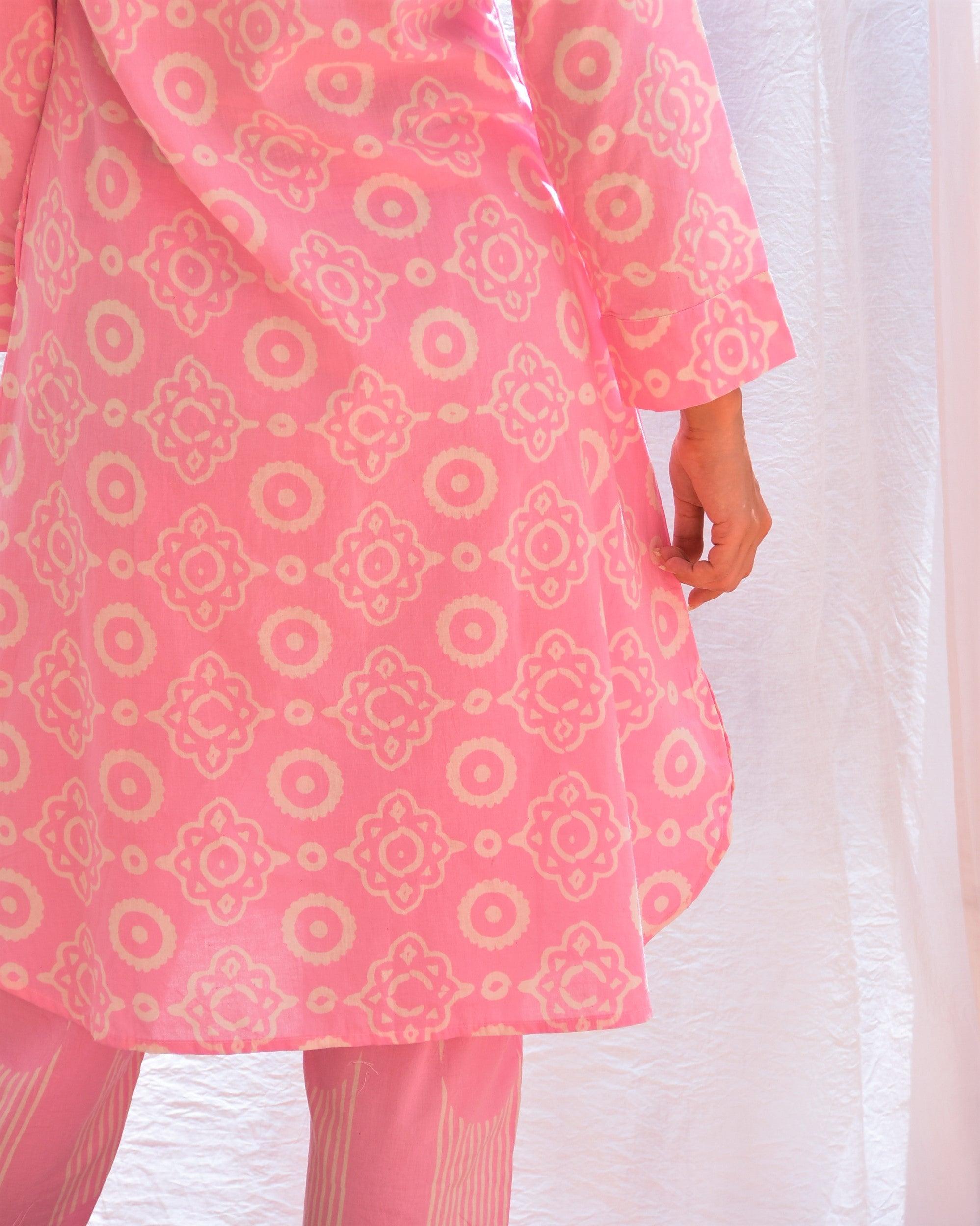 Nazneen Handblockprinted Cotton Kurta Set Of 2-Sor