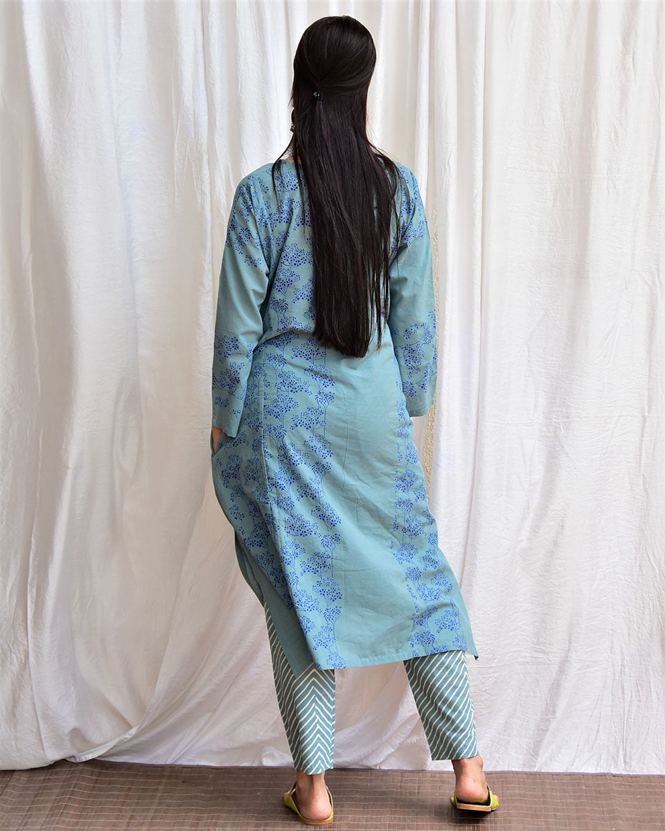 Taalab Handblockprinted Cotton Kurta Set Of 2-Sor