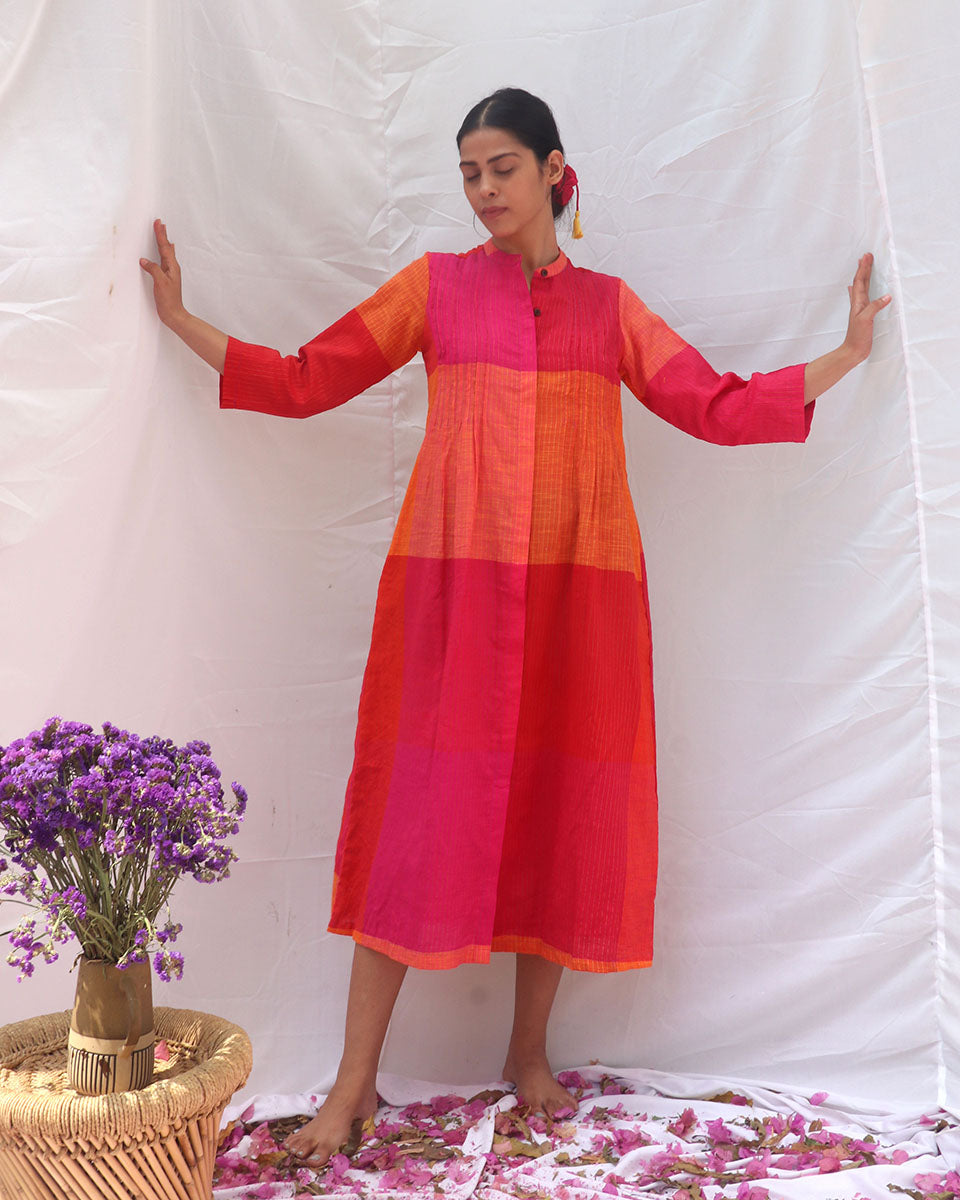 Motley Handwoven Cotton Dress - RC