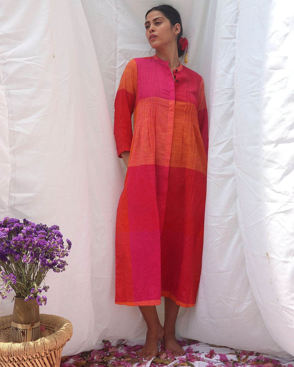 Motley Handwoven Cotton Dress - RC