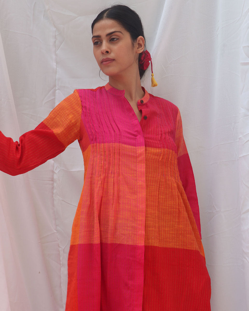 Motley Handwoven Cotton Dress - RC