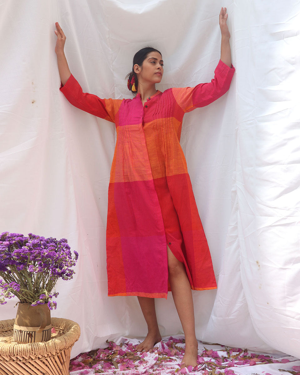 Motley Handwoven Cotton Dress - RC