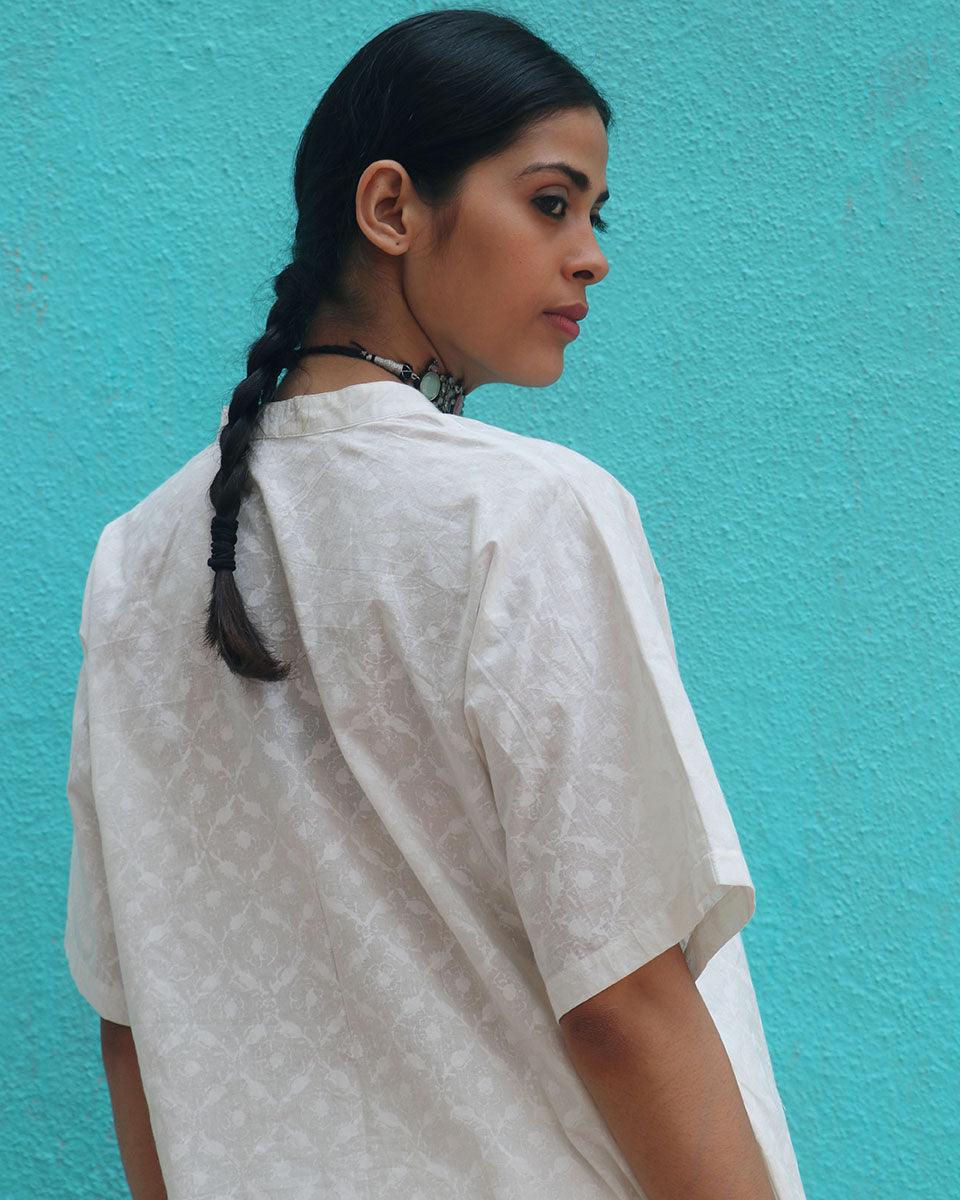 Magadhi Cotton Kurta Set - Safed