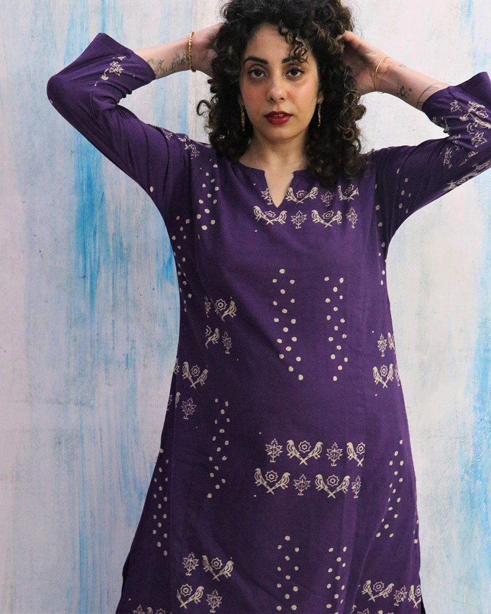 Trendy Kurti | Purple kurti design | Chidiyaa