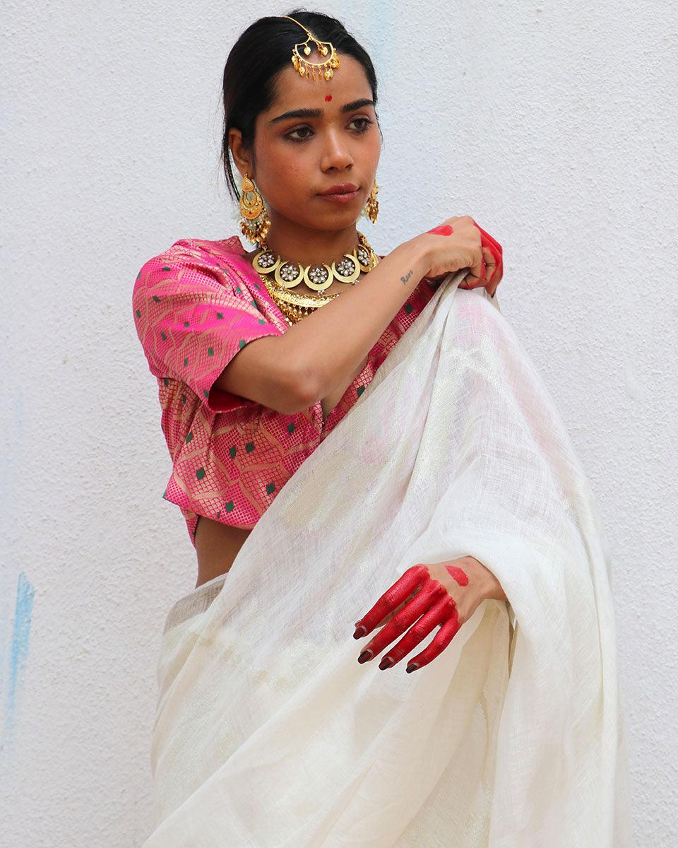 Nuria Pink Brocade Blouse