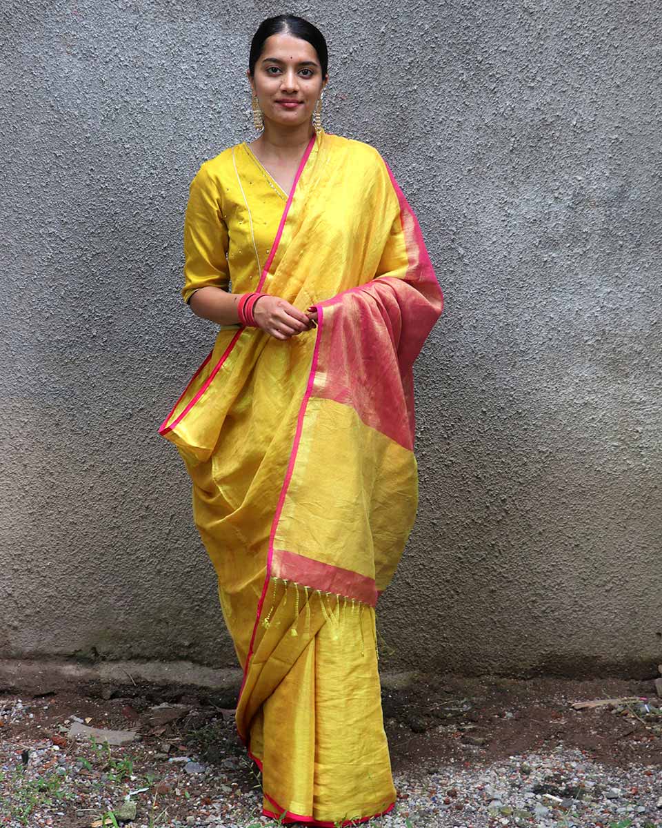 Janaki Handwoven Cotton Zari Saree - Chandani