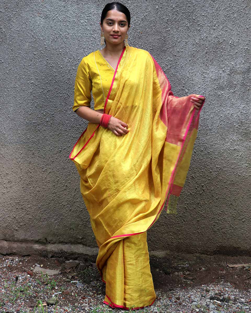 Janaki Handwoven Cotton Zari Saree - Chandani