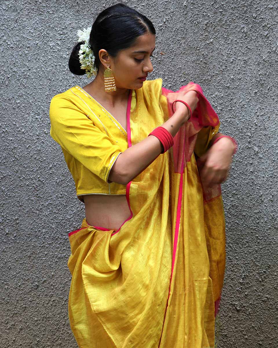 Janaki Handwoven Cotton Zari Saree - Chandani