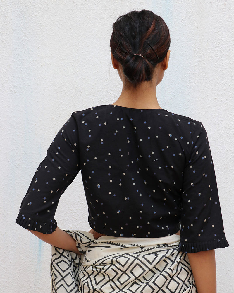 Silhouettes of you Handblock Printed Cotton Crop Top Blouse