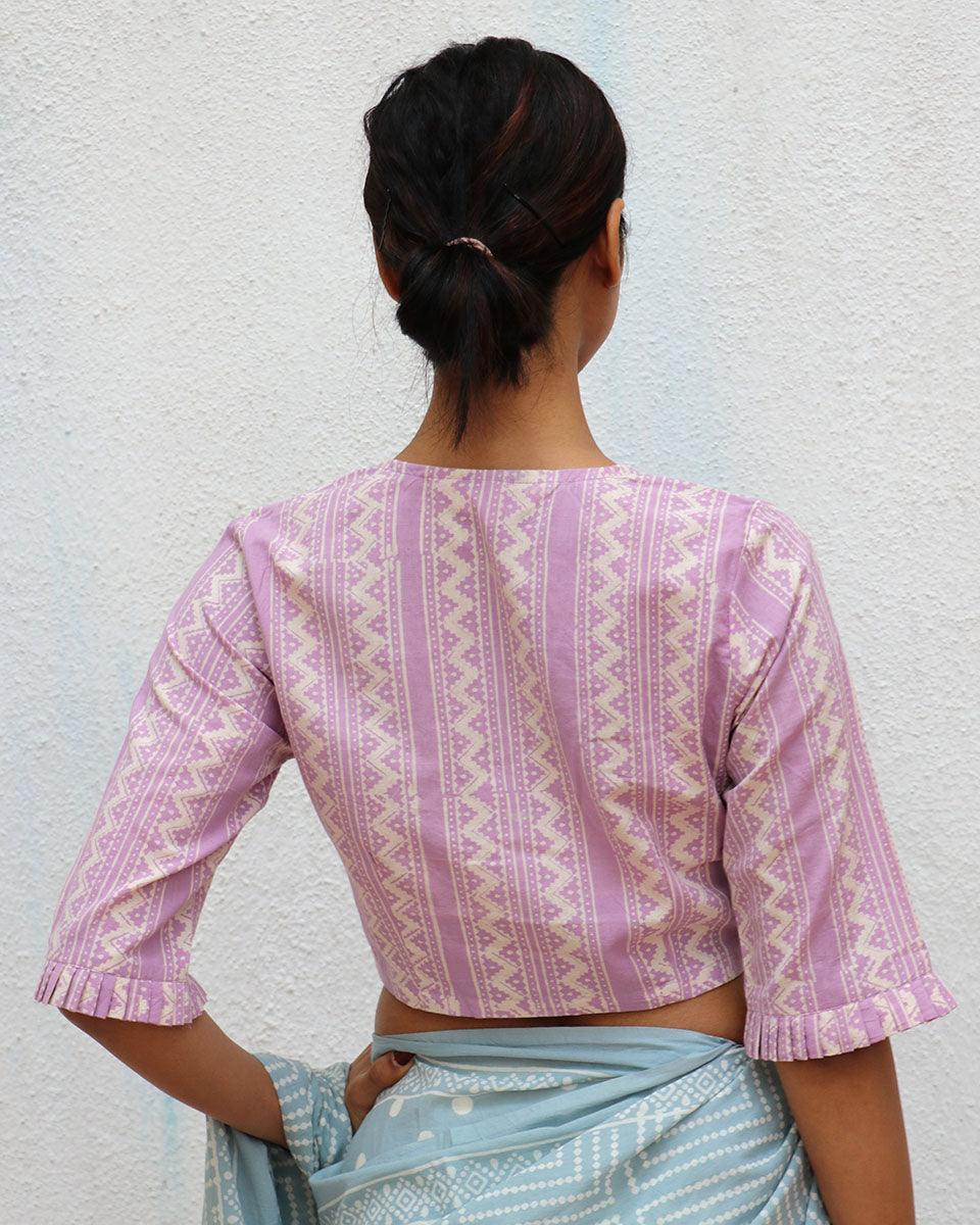 Ethereality Handblock Printed Cotton Crop Top Blouse