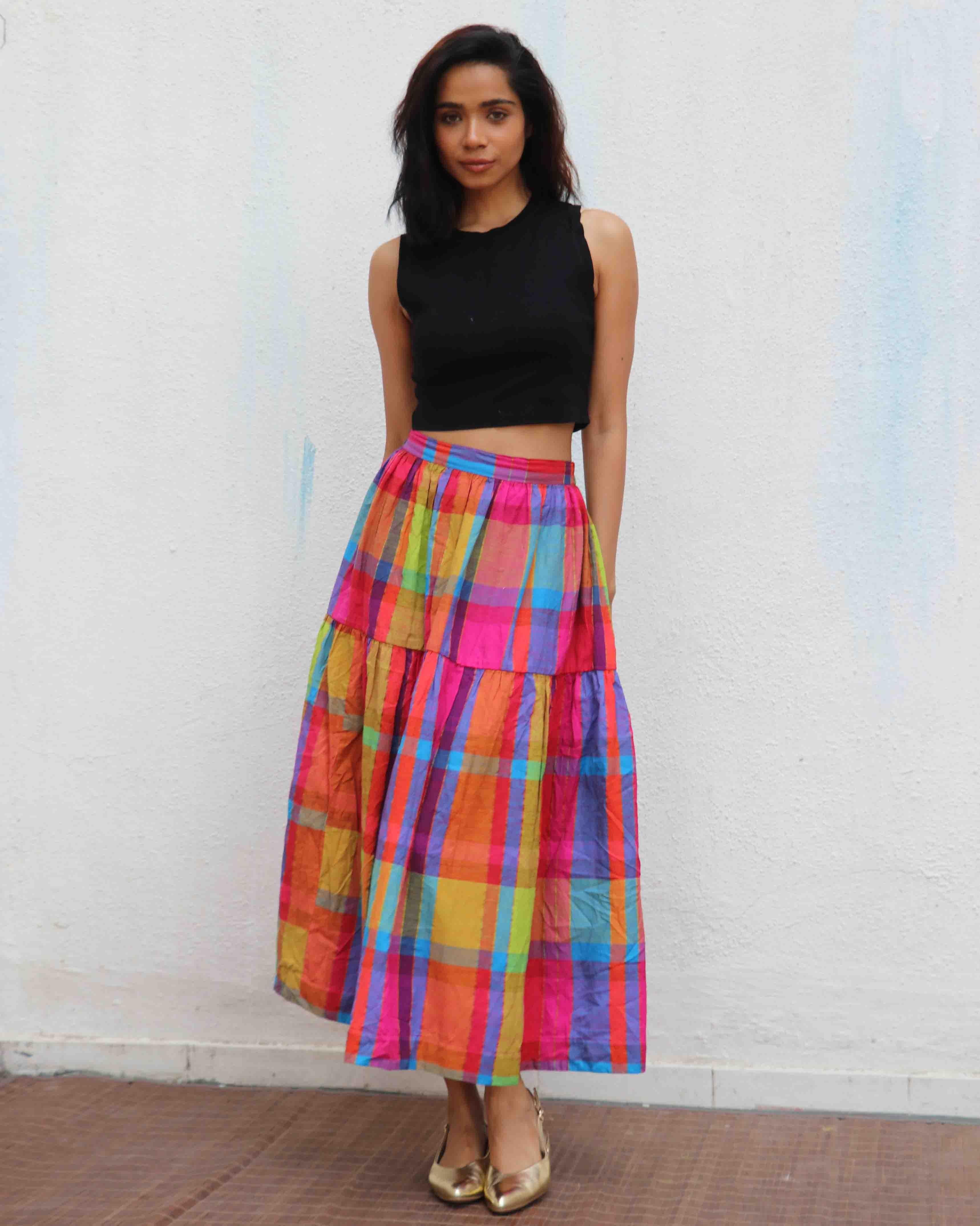 Buy Feodora Handwoven Cotton Skirt Skirt skirts long for women