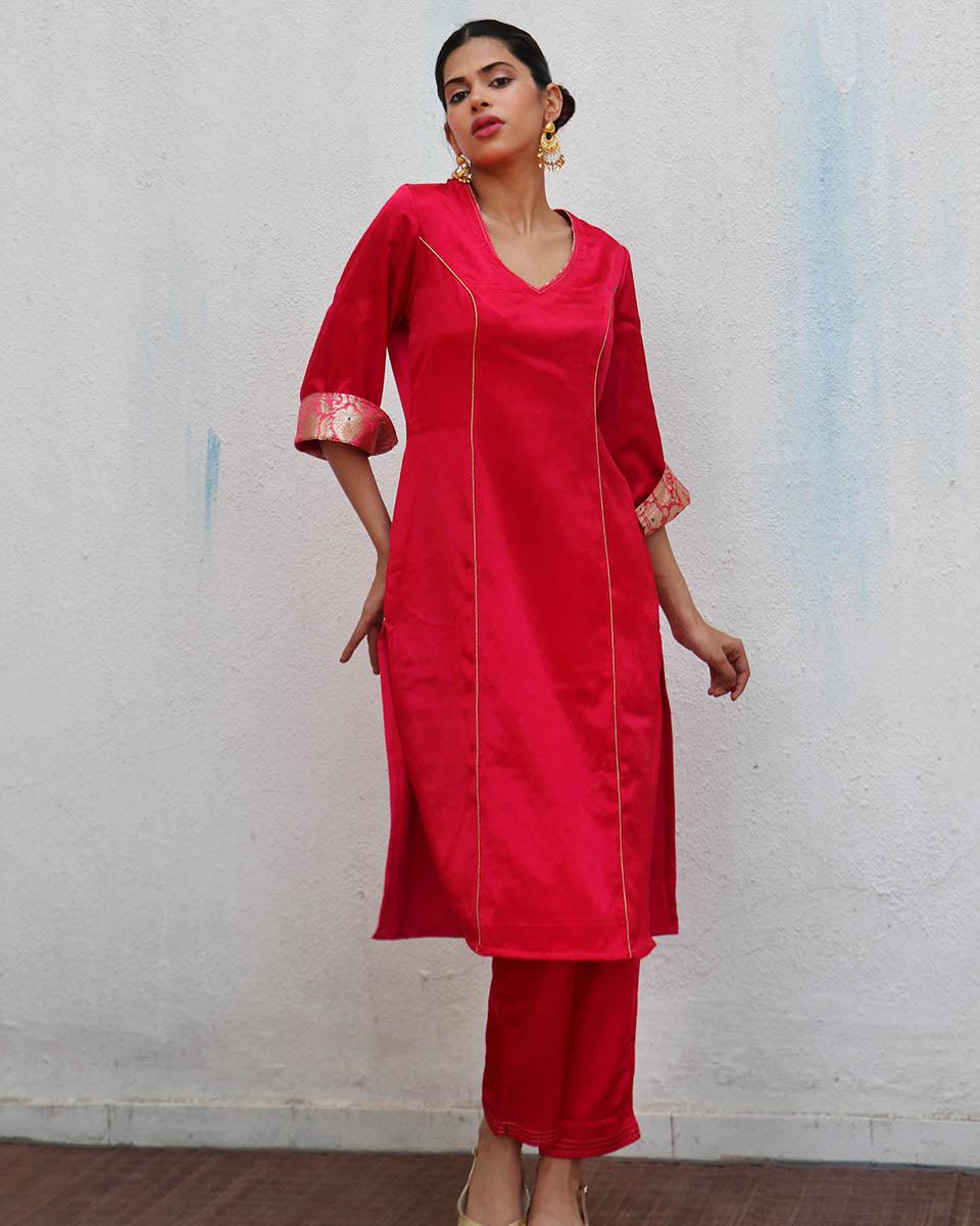 Ulfat Mashru Silk Kurti & Bottom SET OF 2 - Sufiyana