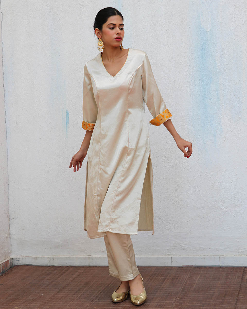 Uns Mashru Silk Kurti & Bottom SET OF 2 - Sufiyana