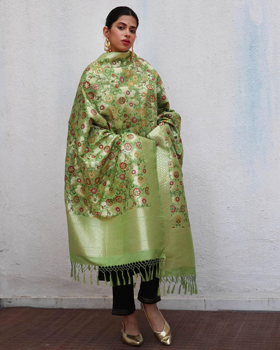 Junoon Handwoven Banarasi Kimkhab Brocade Dupatta