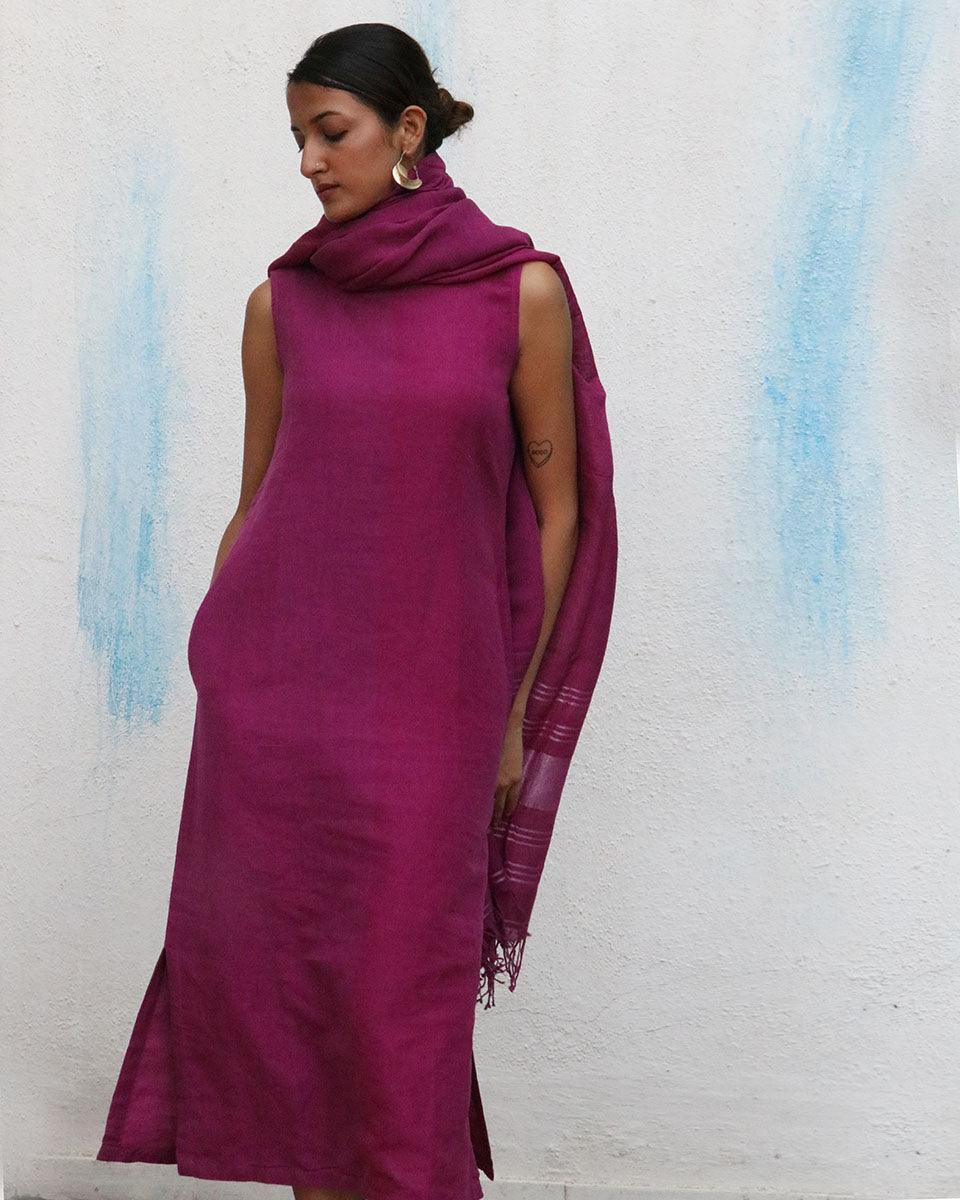 Nora Handwoven Linen Dupatta - Breathe